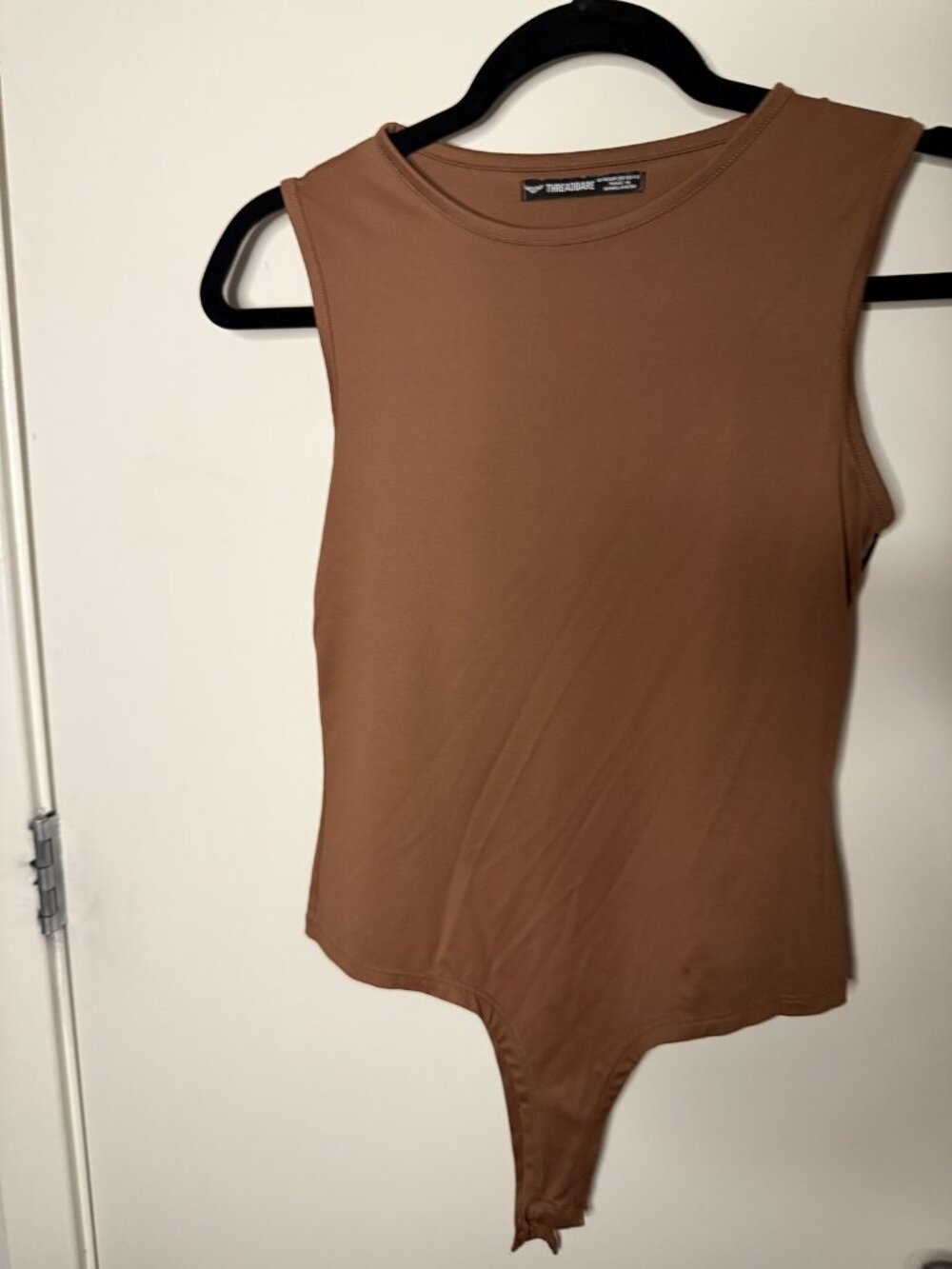 Threadbare Tan Sleeveless Crew Bodysuit